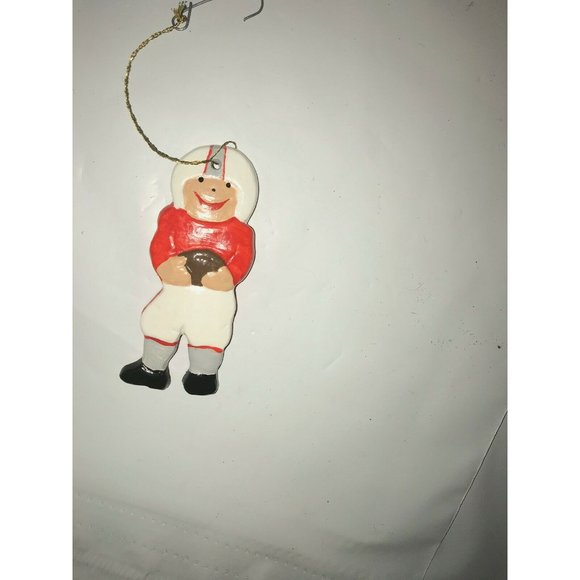 Baked and Treated Homemade CHRISTMAS Tree Ornament Football Player - Picture 2 of 5